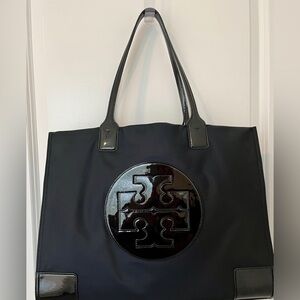 TORY BURCH “ELLA” PATENT NYLON TOTE